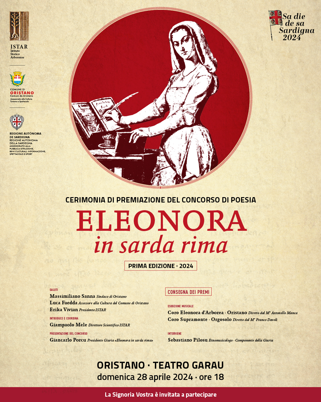 Visualizza l'evento: Premiazione del Concorso di poesia Eleonora in Sarda Rima