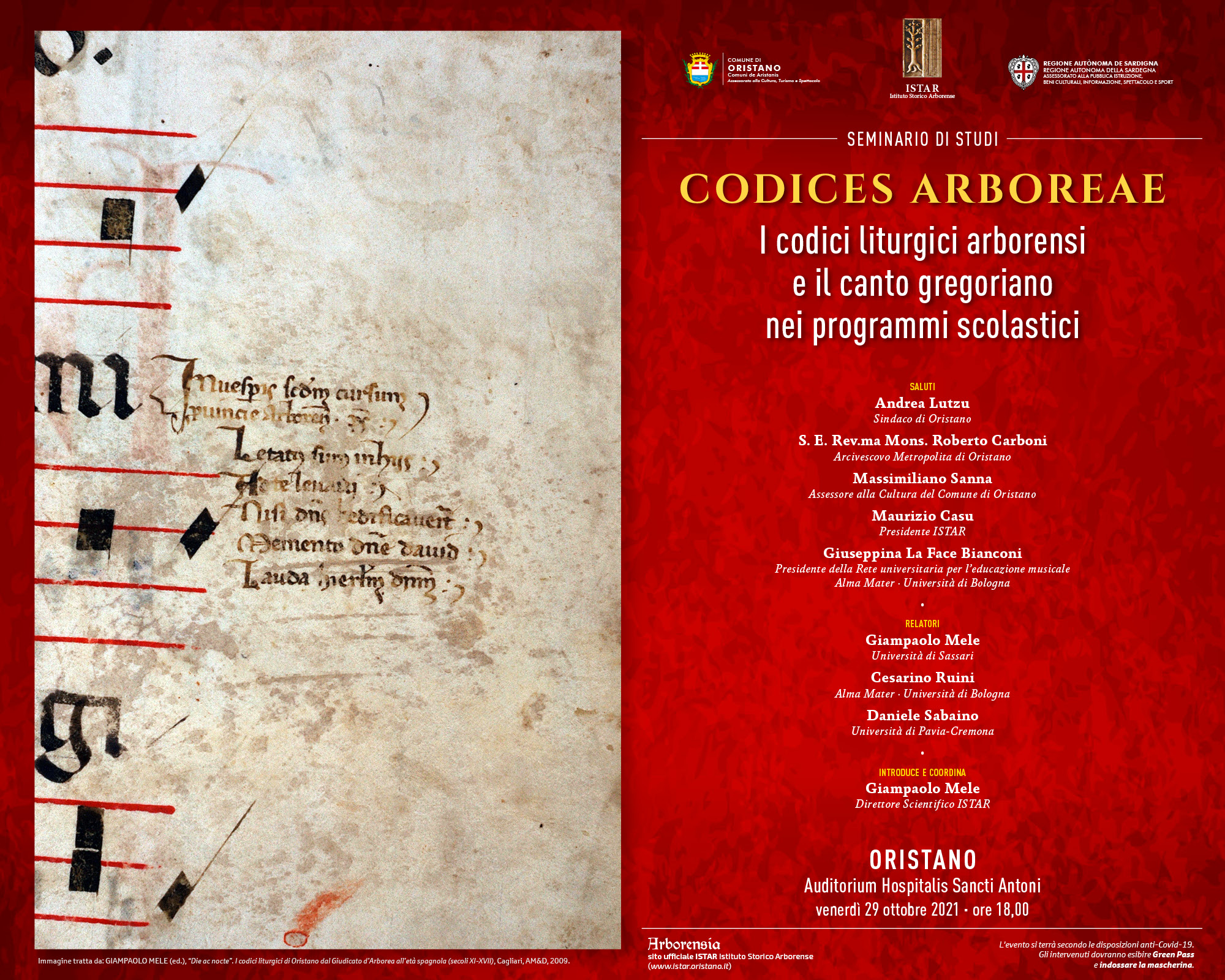 Visualizza l'evento: Convegno: Codices Arboreae. I codici liturgici arborensi e il canto gregoriano nei programmi scolastici